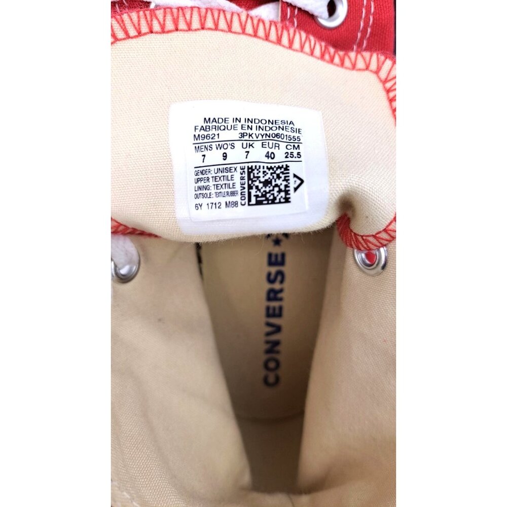 Converse Chuck Taylor All Star Red High-Top Sneakers Women Size 9 Men 7 Canvas - Picture 4 of 12